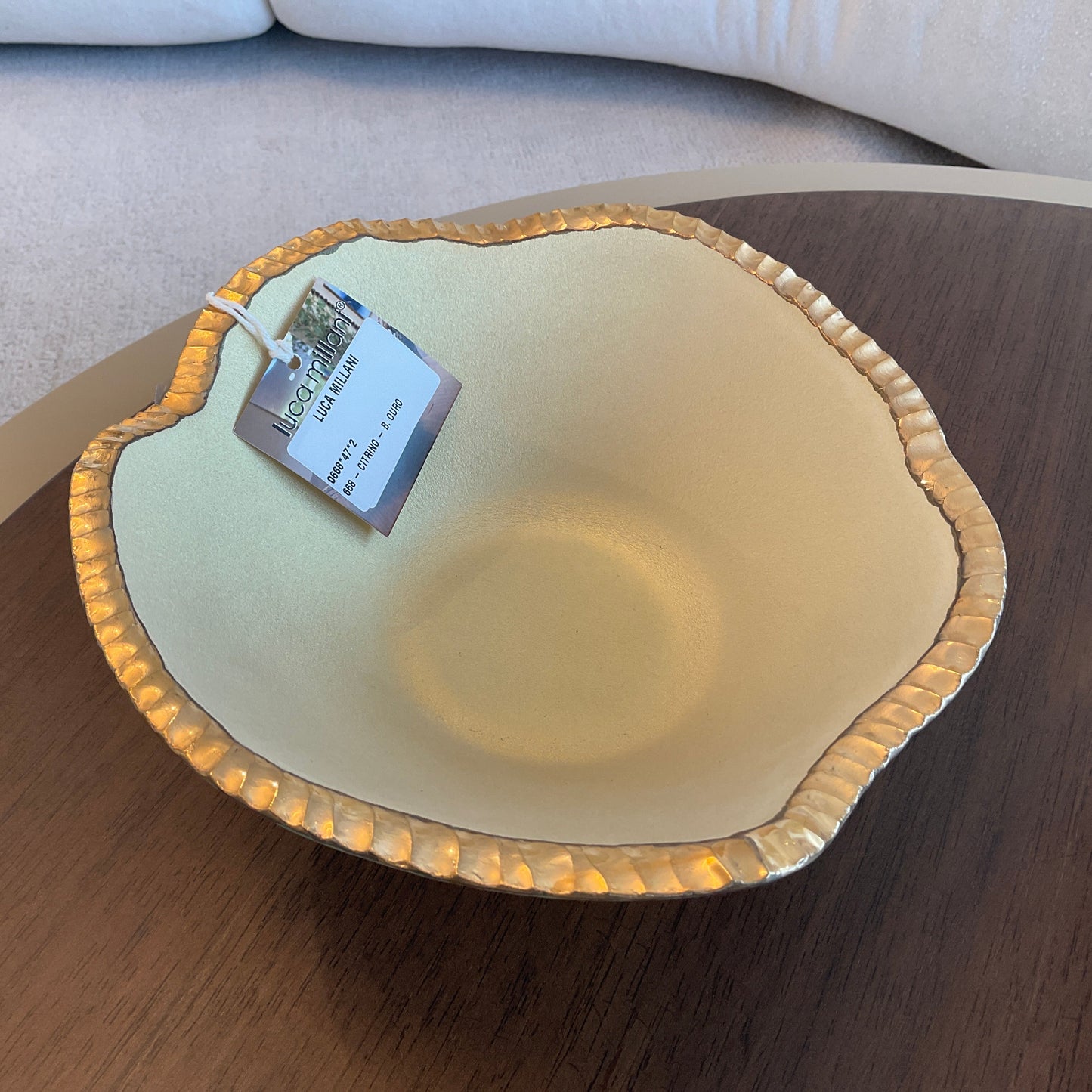 Decor Glass Centerpiece - Citrine Gold Edge 0668.47.2