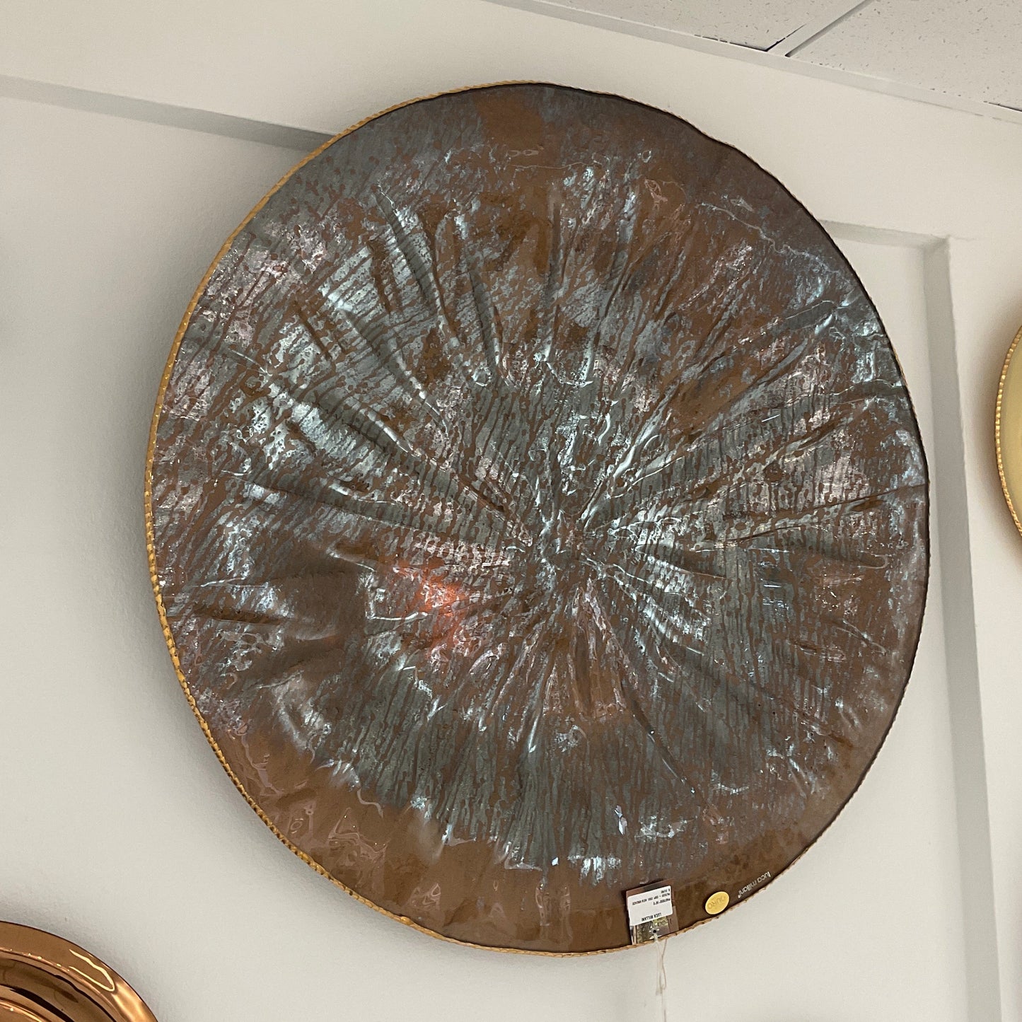 Decor Glass Wall Plate - New Bronze Aged Mirror Gold Edge PA0702G.15.2