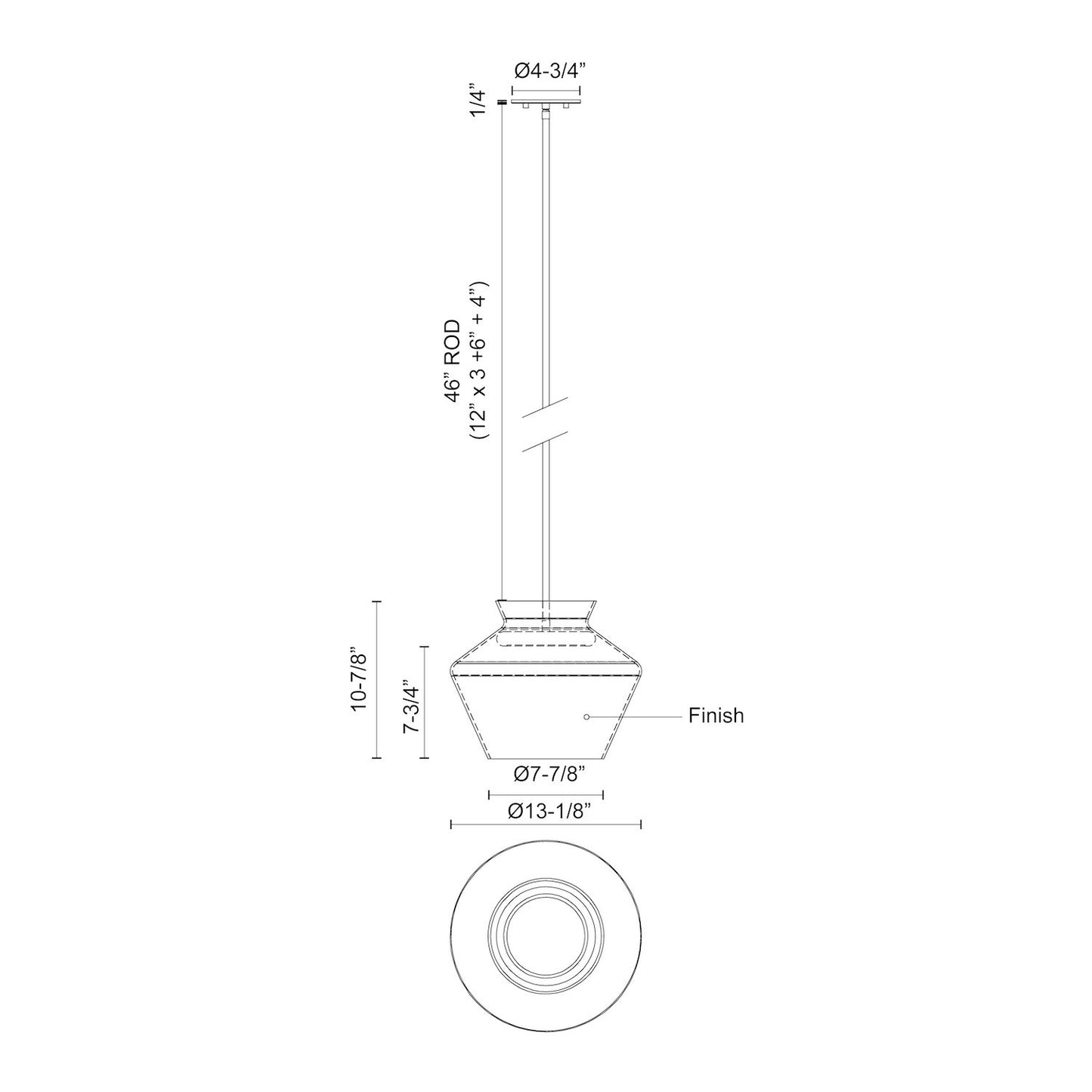 Trinity Black Smoked Pendant