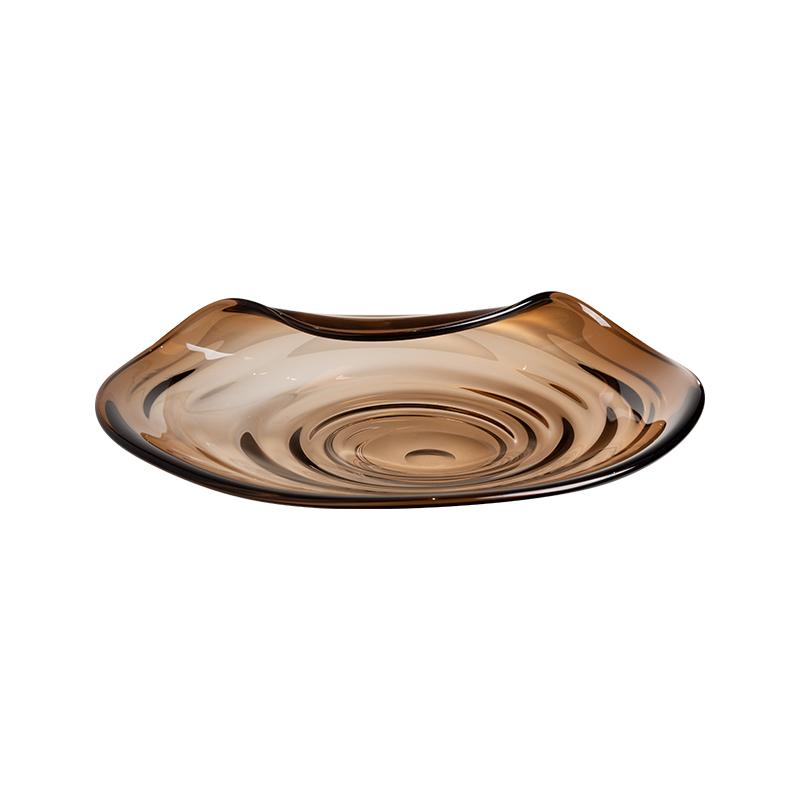 Rolled Large Plate - Brown
