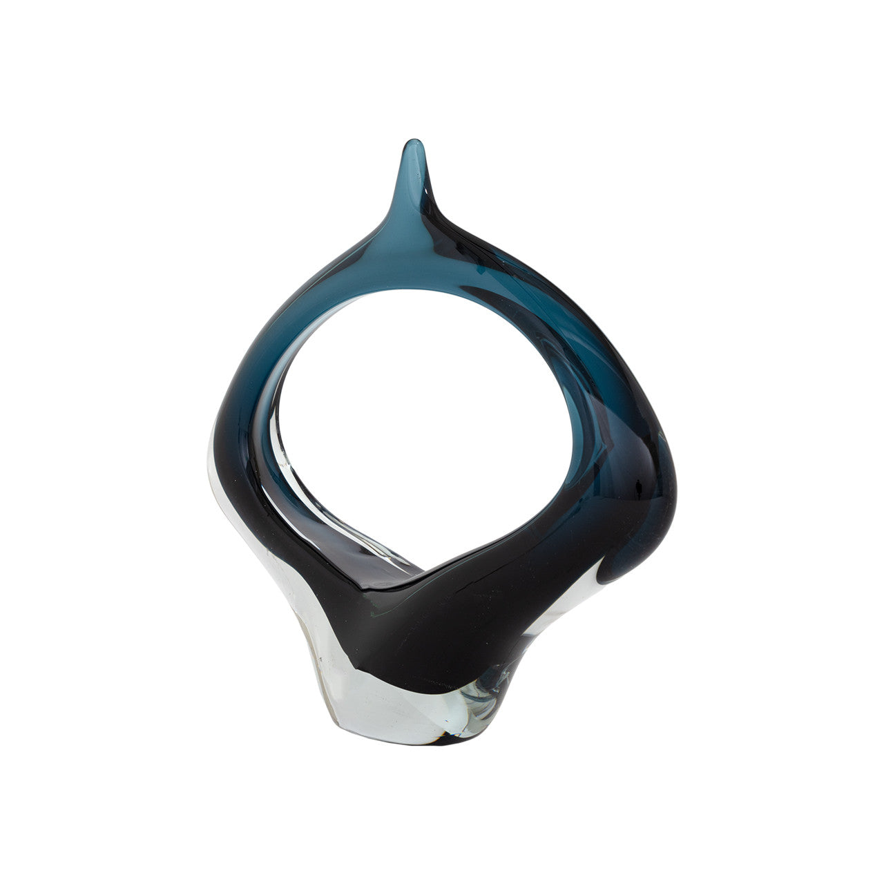 Olwen Blue Art Glass Sculpture 12"H