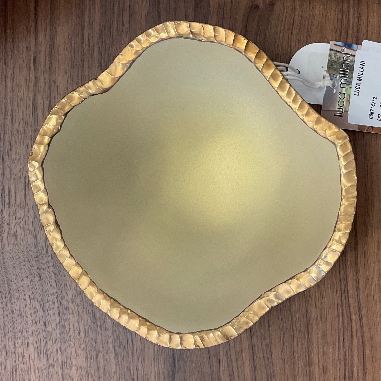 Decor Glass Centerpiece - Citrine Gold Edge 0667*47*2