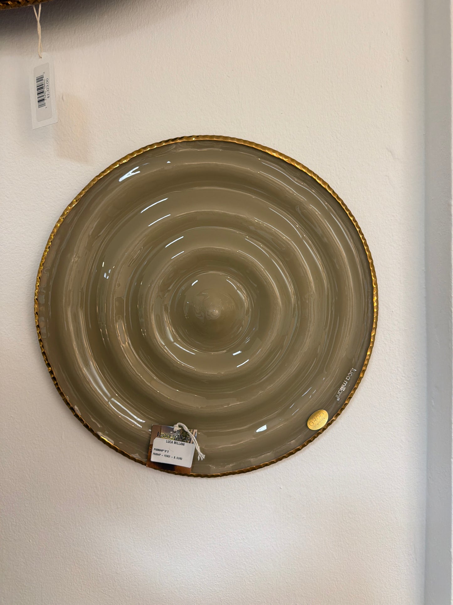Decor Glass Wall Plate - Fendi Gold Edge 0694P.3.2
