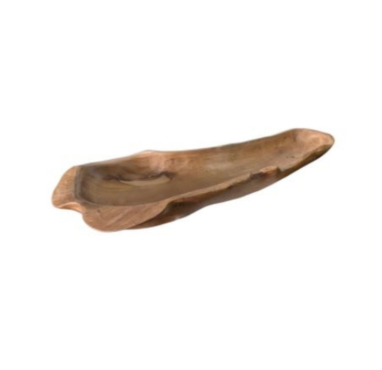 39" Teak Wood Long Bowl, Natural