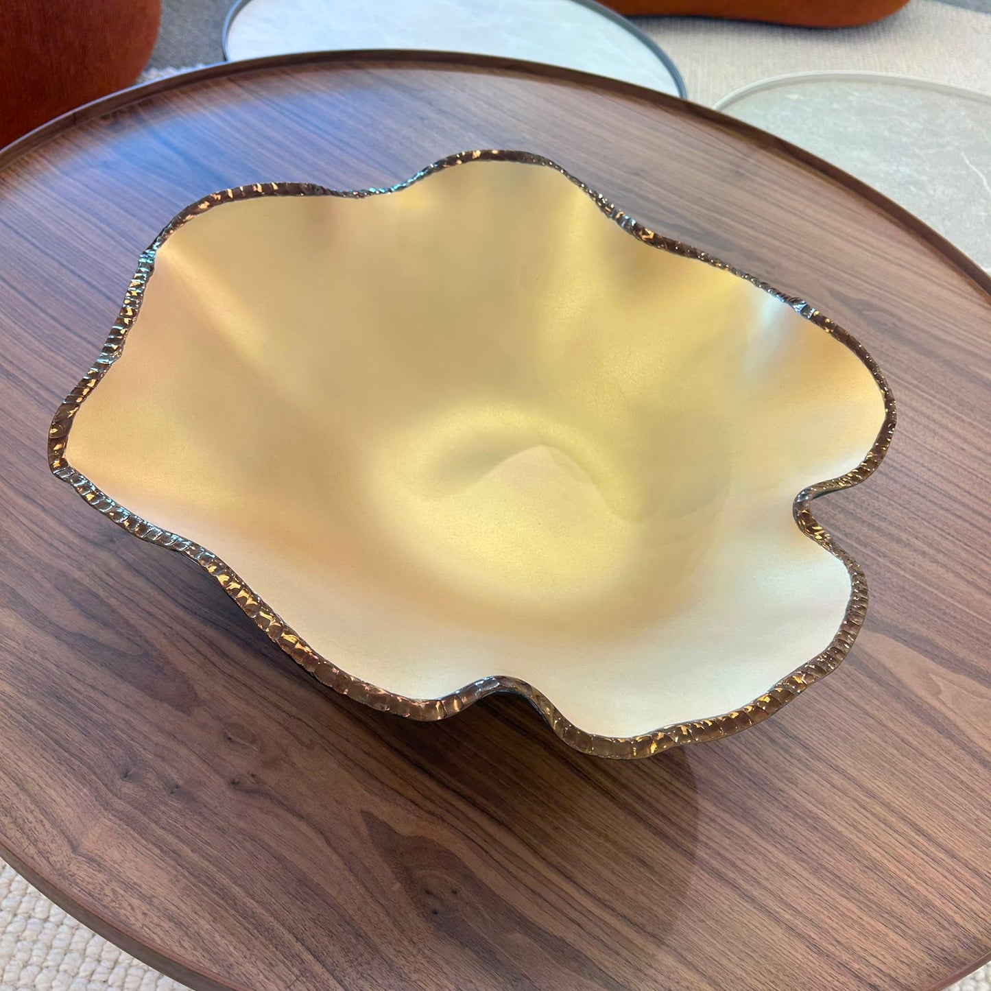 Decor Glass Centerpiece - Matte Gold Bronze Edge 0650.35.4