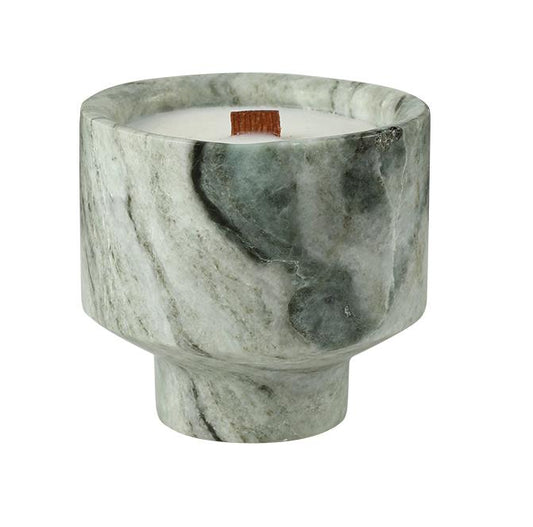 Natural Stone Candle Cup - Green Forest