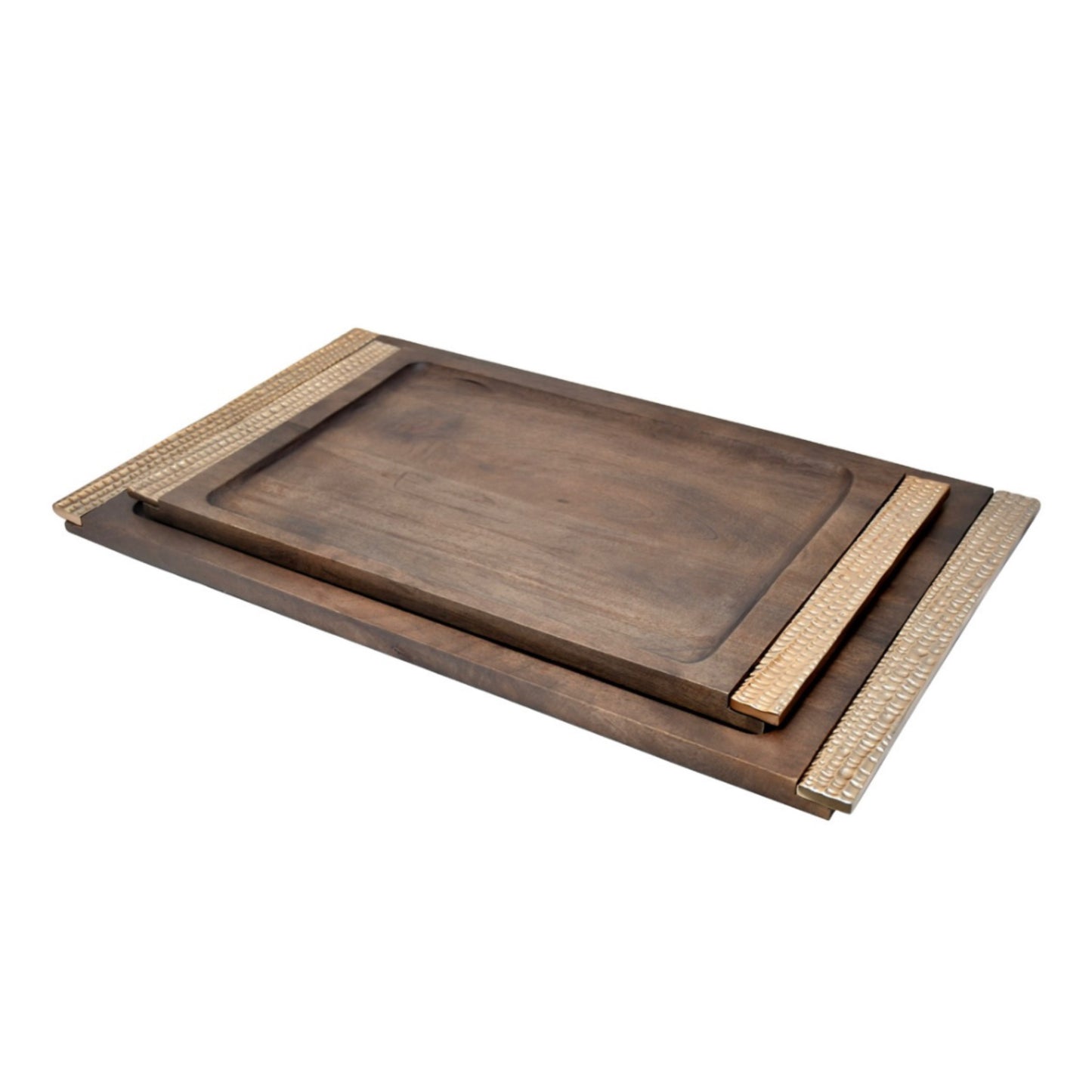 Leaon Wood Trays Set of 2