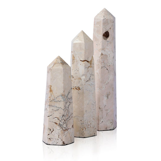 Travertine Obelisk Set