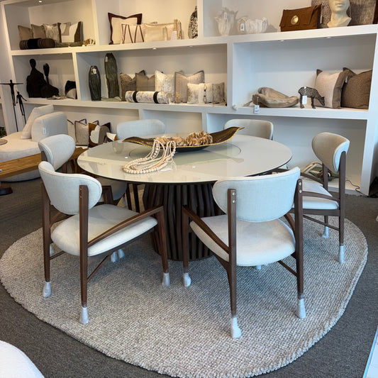 Mesa de Jantar Videiras (Redonda) & 6 Cadeiras Chiara Set