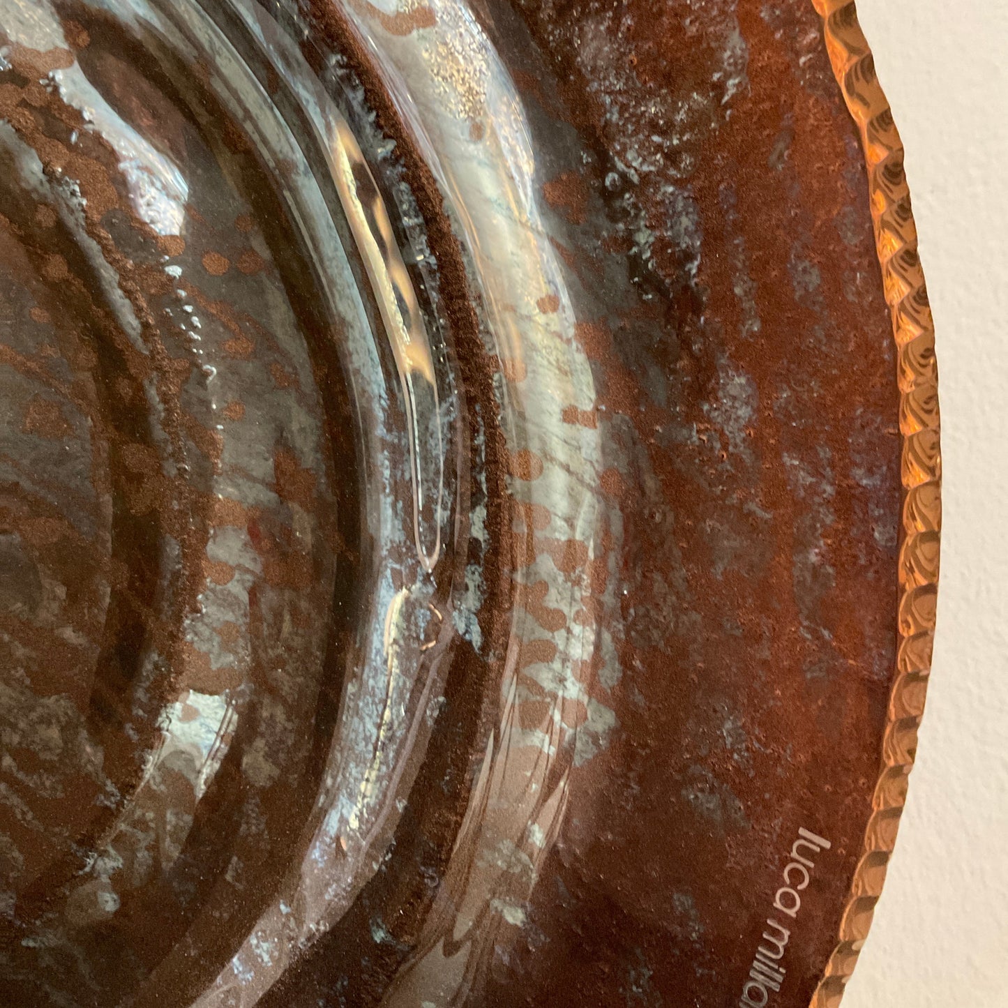 Decor Glass Wall Plate - Amber Graphite Aged Mirror Bronze Edge PA0694M.16.4
