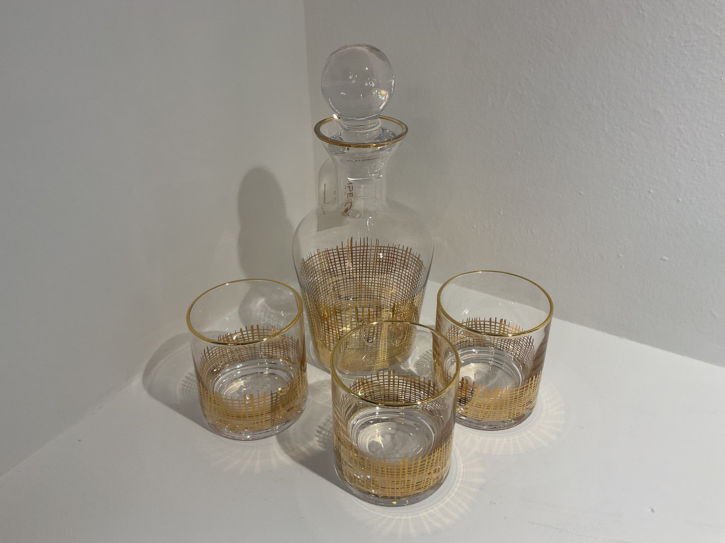 Golden Grid Selection Glassware