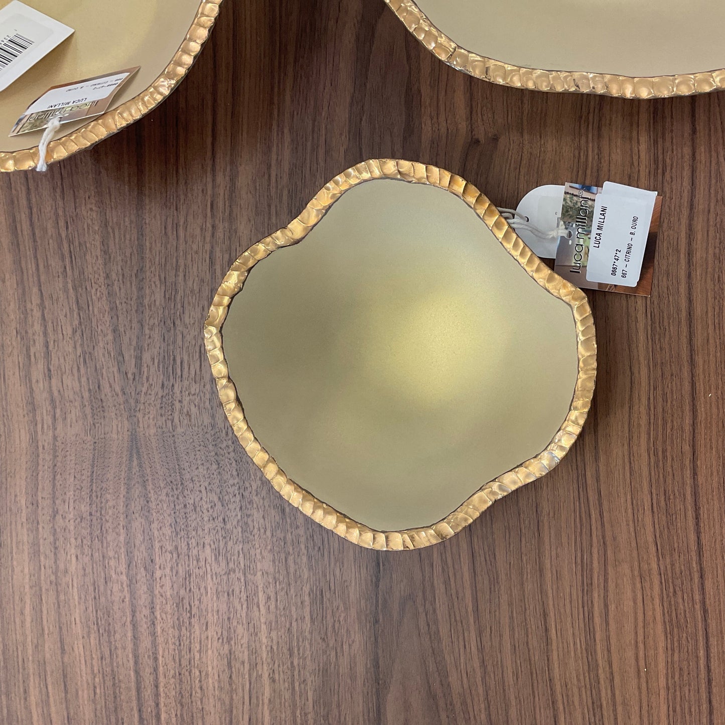 Decor Glass Centerpiece - Citrine Gold Edge 0667*47*2