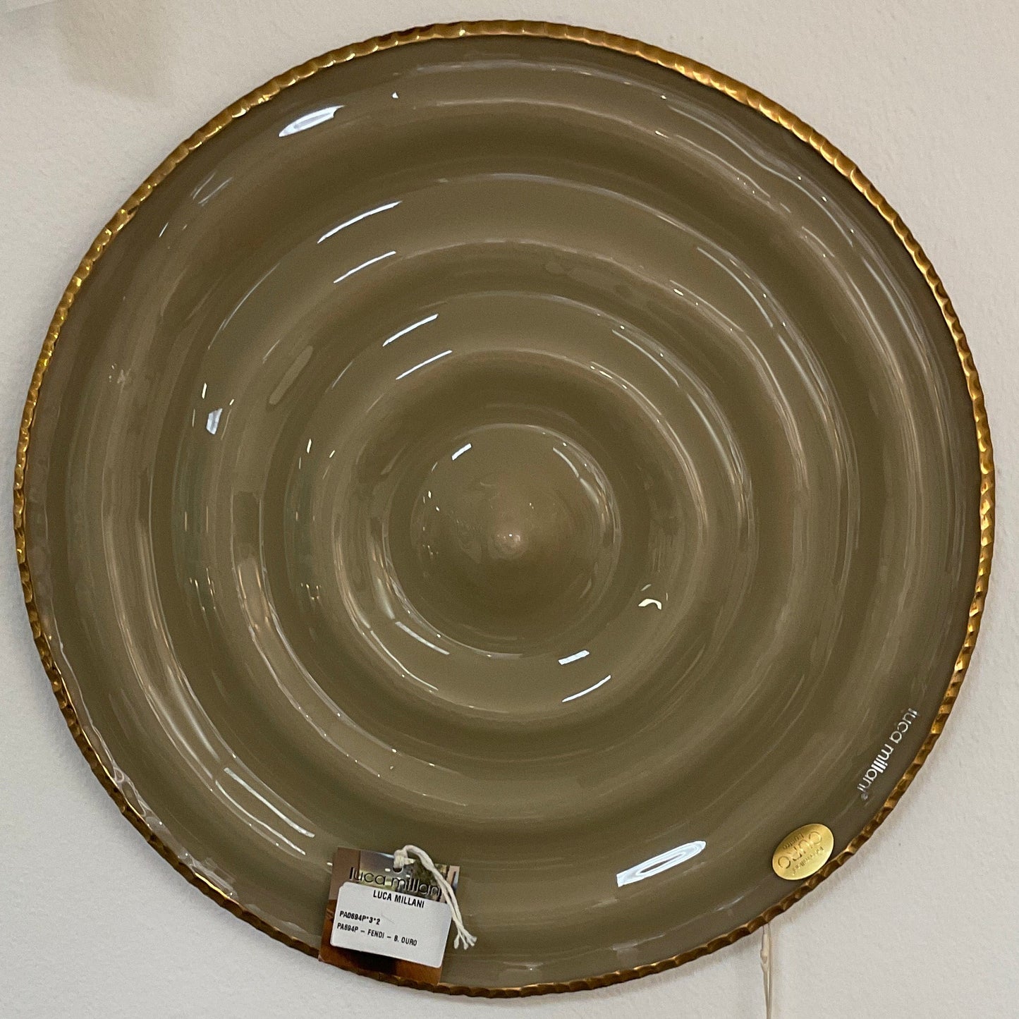 Decor Glass Wall Plate - Fendi Gold Edge 0694P.3.2