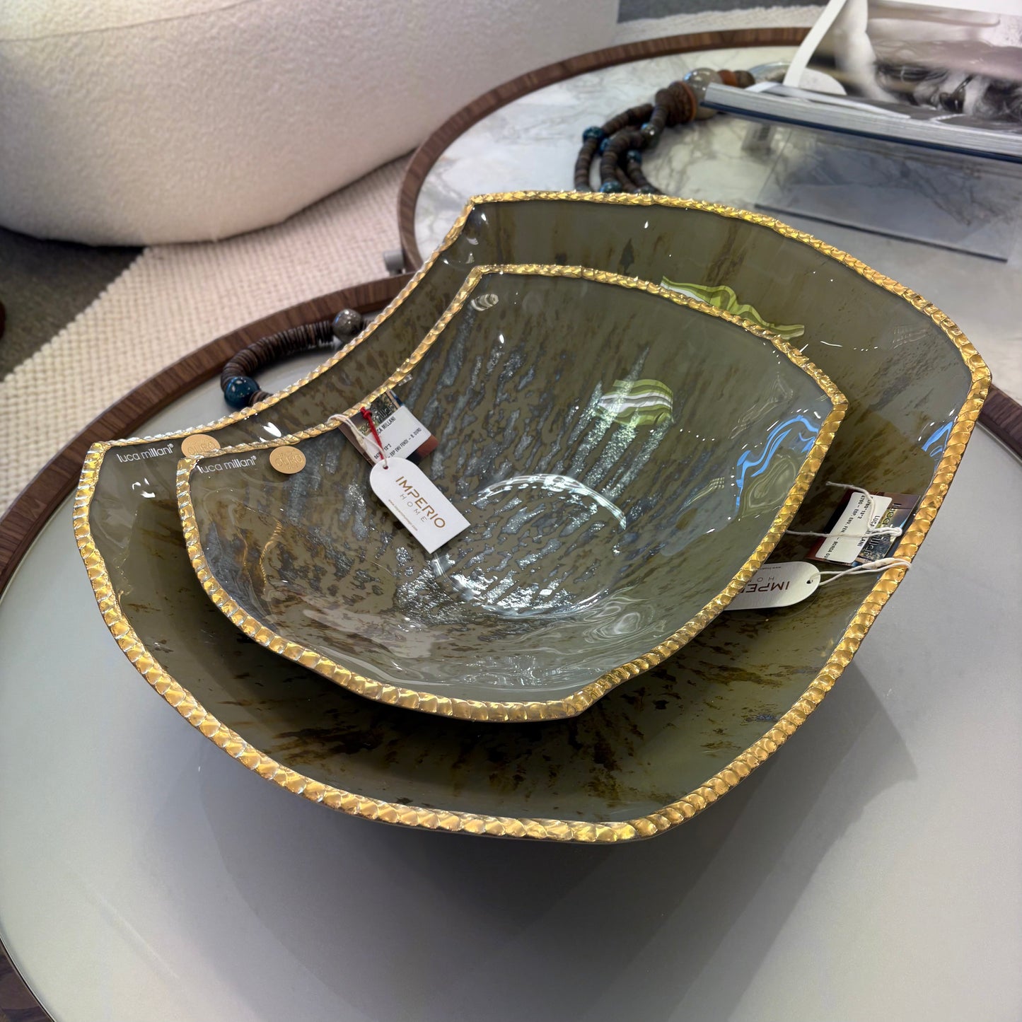 Centerpiece Fendi Aged Mirror - Gold Edge