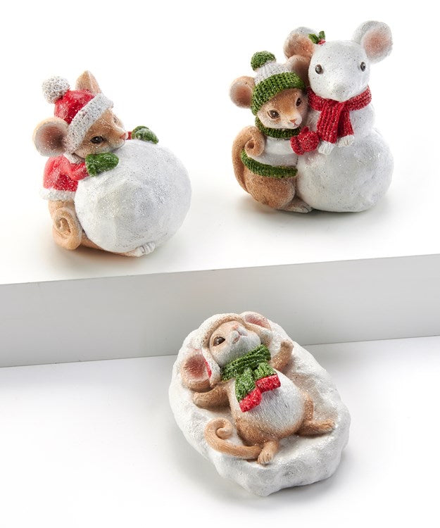 Polyresin Mice Figurines Set of 3