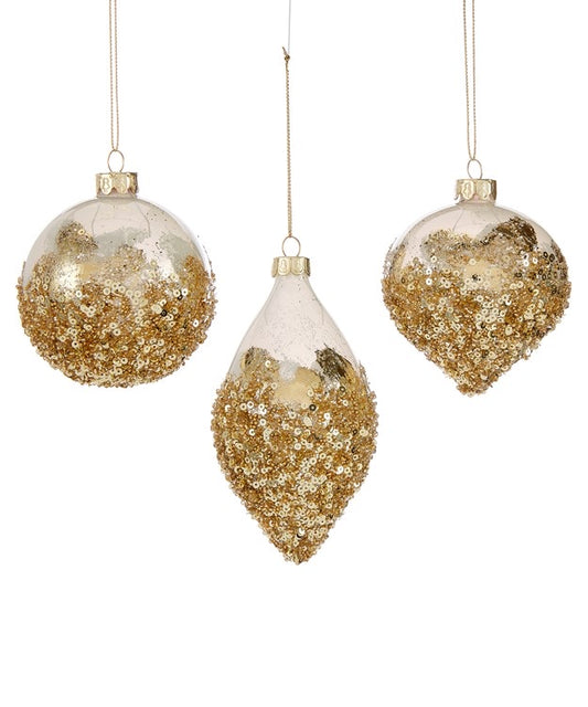 Glass Ball Drop Ornaments Set of 3