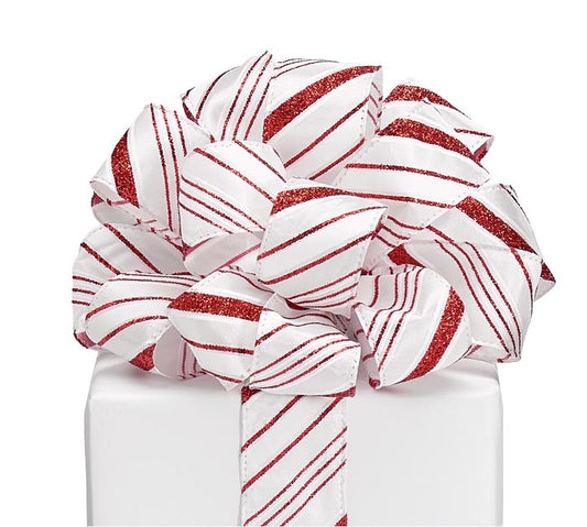 RIBBON #9 CANDY CANE STRIPE