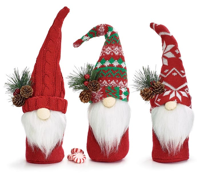 CHRISTMAS GNOME SHELF SITTERS Set of 3