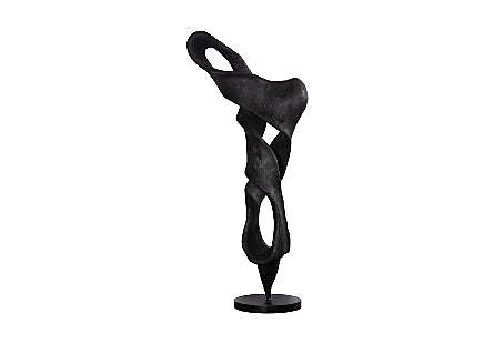 Dancing Teak Sculpture, Black, 32x18x73"h