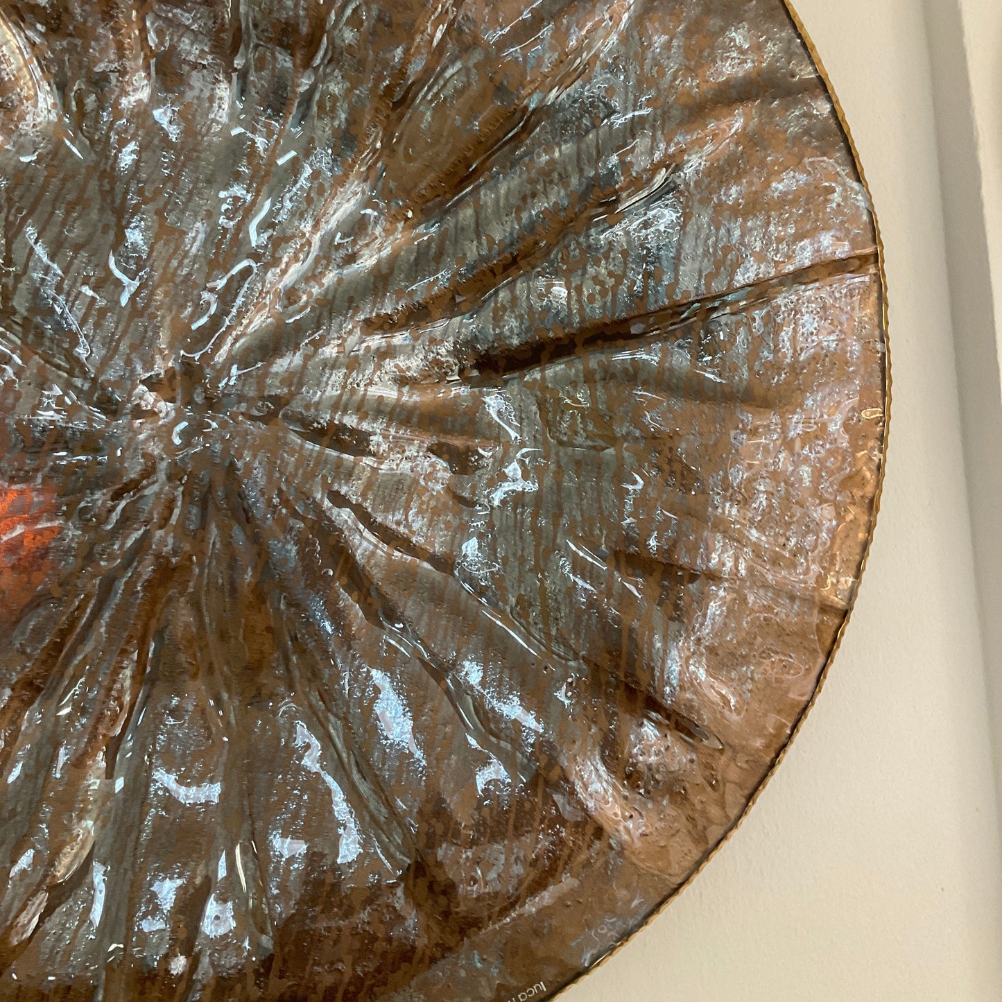 Decor Glass Wall Plate - New Bronze Aged Mirror Gold Edge PA0702G.15.2