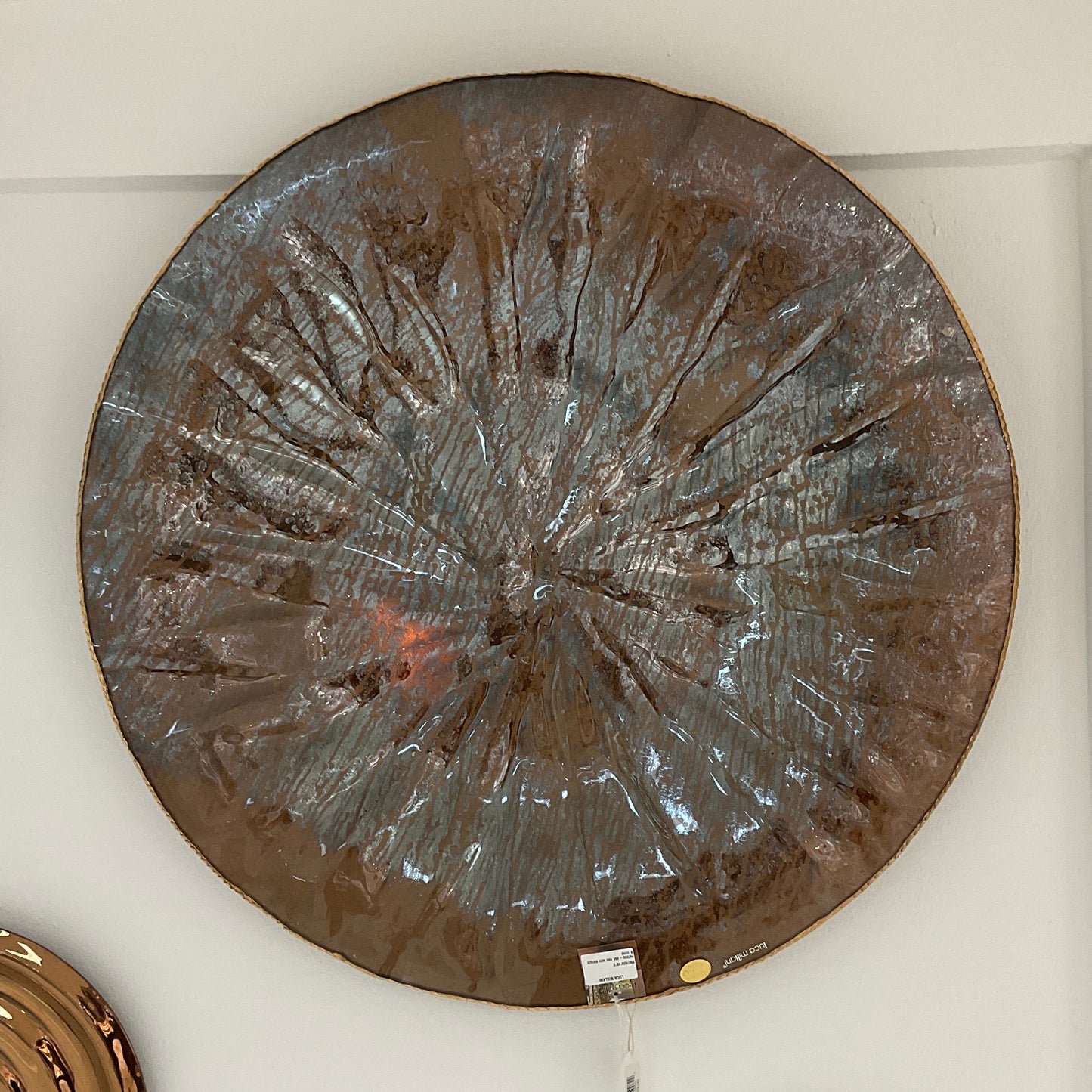 Decor Glass Wall Plate - New Bronze Aged Mirror Gold Edge PA0702G.15.2