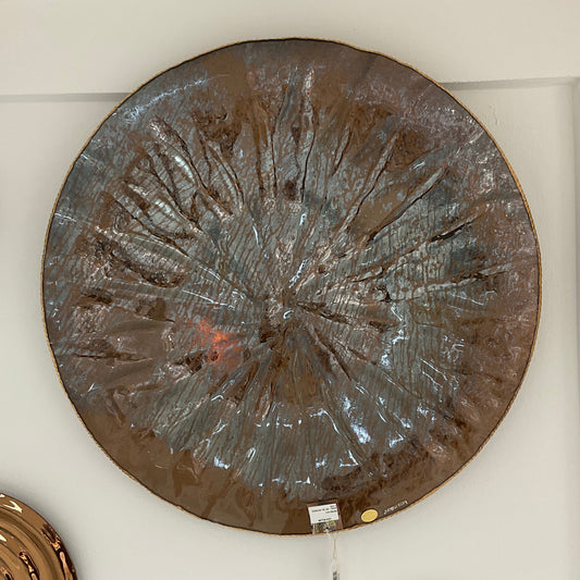 Decor Glass Wall Plate - New Bronze Aged Mirror Gold Edge PA0702G.15.2