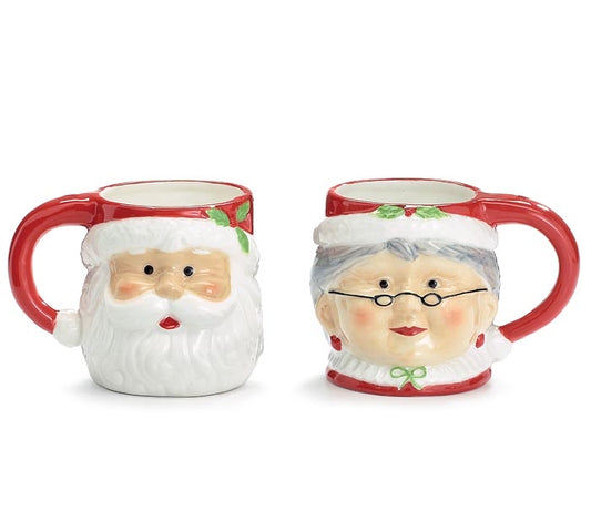 SANTA MRS CLAUS SHAPE MUG Set of 2