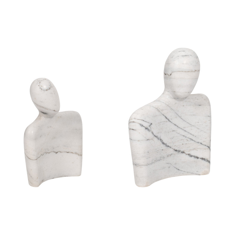 Marble , S/2 8/10" Hugging Couple, White
