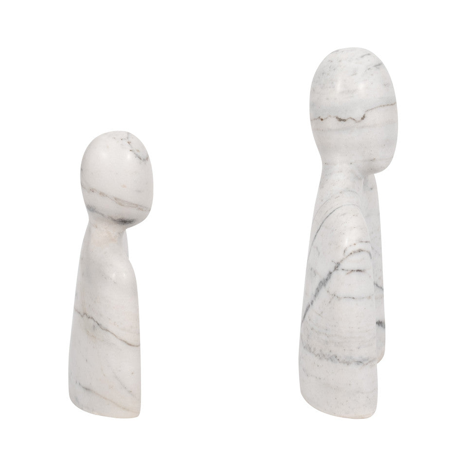 Marble , S/2 8/10" Hugging Couple, White