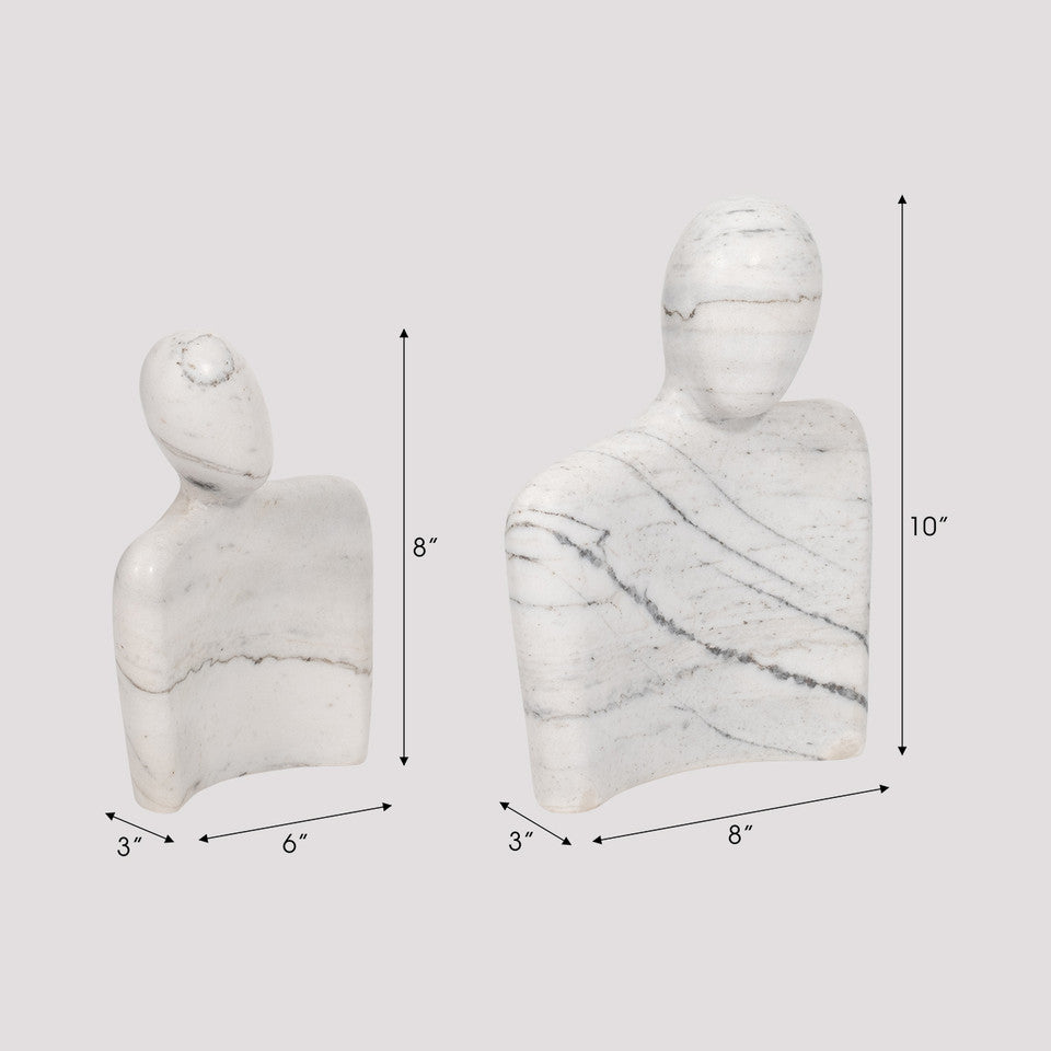 Marble , S/2 8/10" Hugging Couple, White