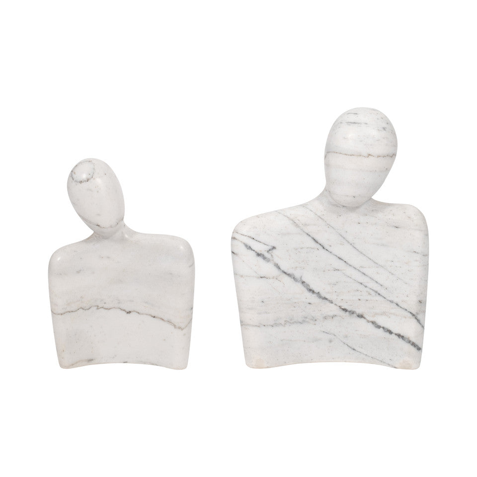 Marble , S/2 8/10" Hugging Couple, White