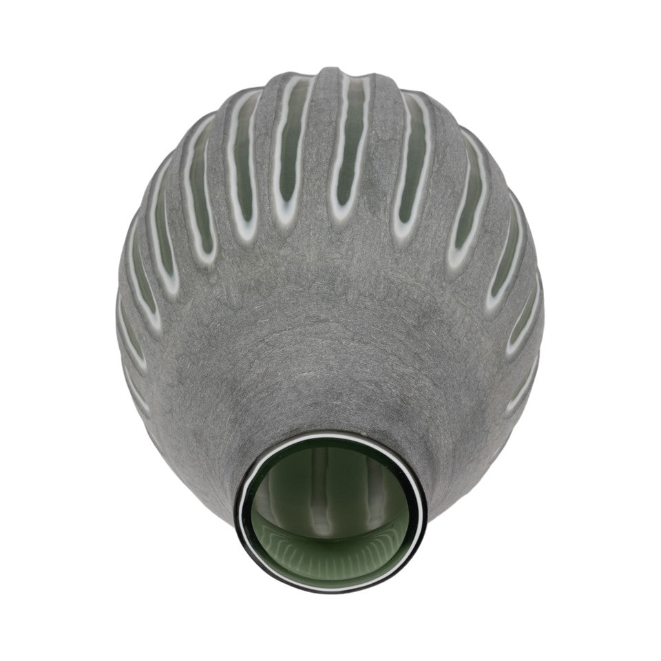 17" Abbot Large Green Glass Vase