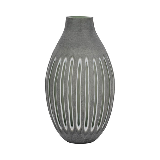 17" Abbot Large Green Glass Vase