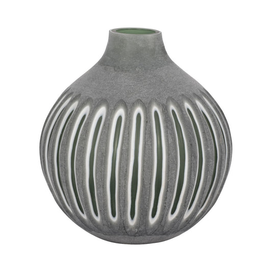 12" Abbot Medium Green Glass Vase