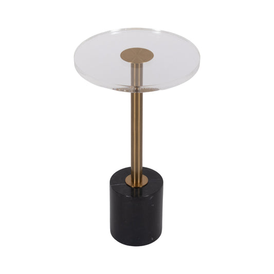 Elisia Acrylic and Marble Accent Table