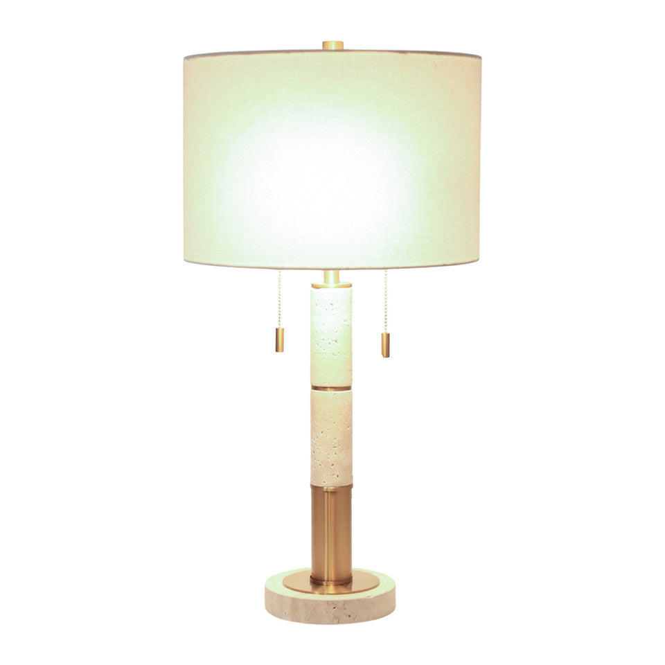 27" Kent Travertine Table Lamp