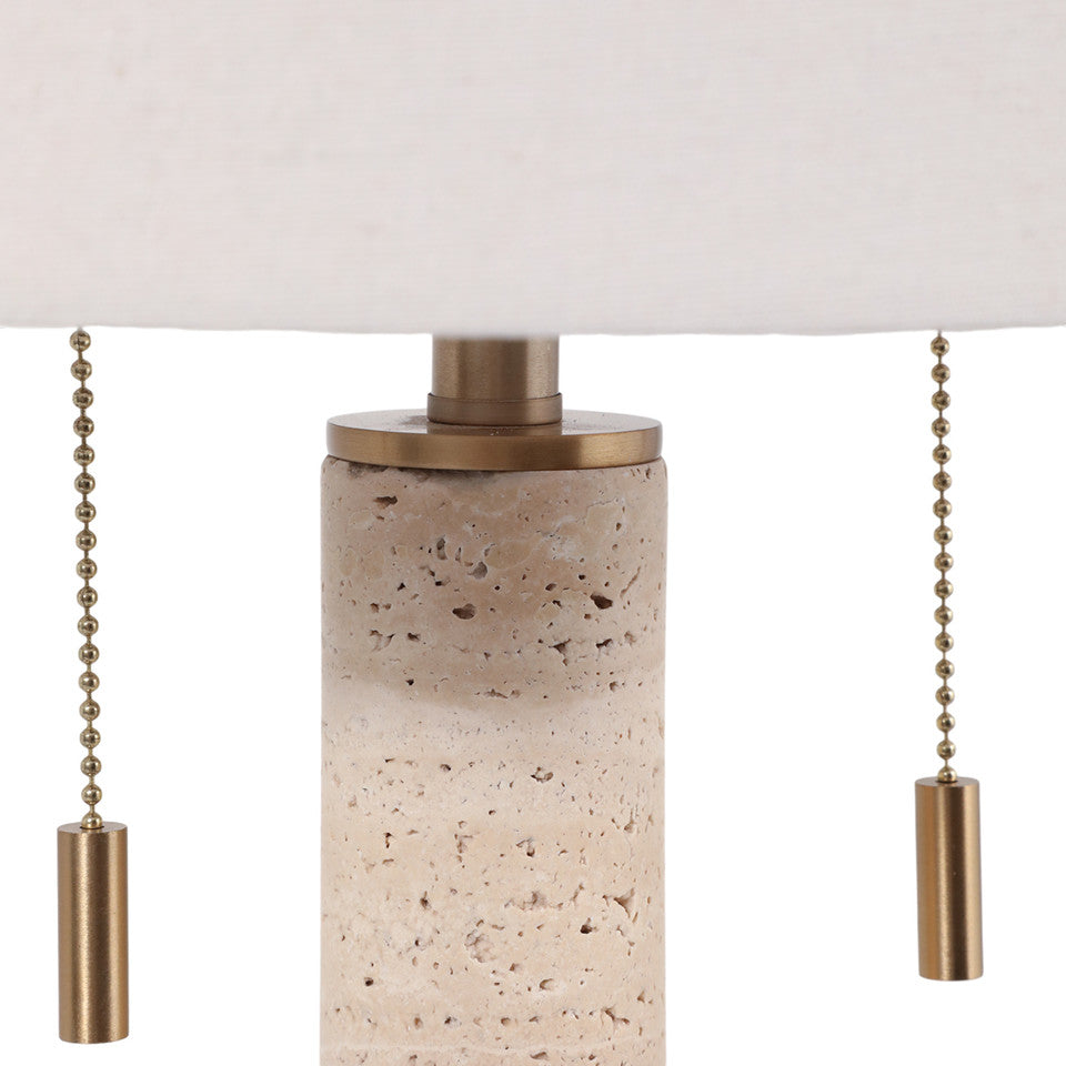 27" Kent Travertine Table Lamp