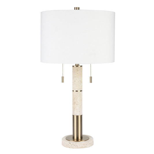 27" Kent Travertine Table Lamp