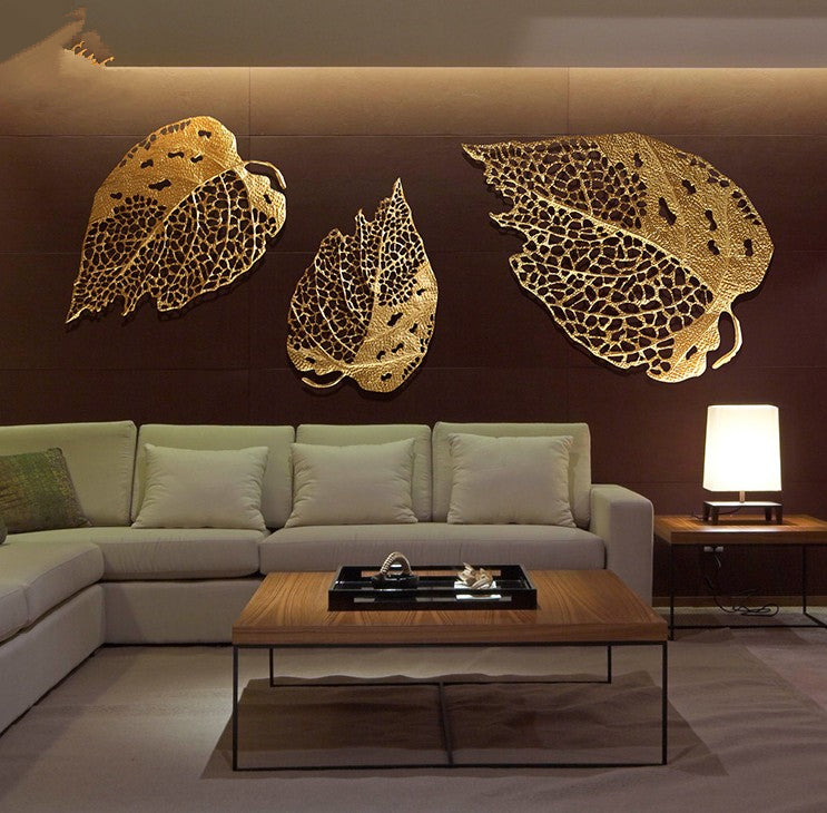 Gold Leaves Wall Sculptures