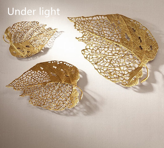 Gold Leaves Wall Sculptures