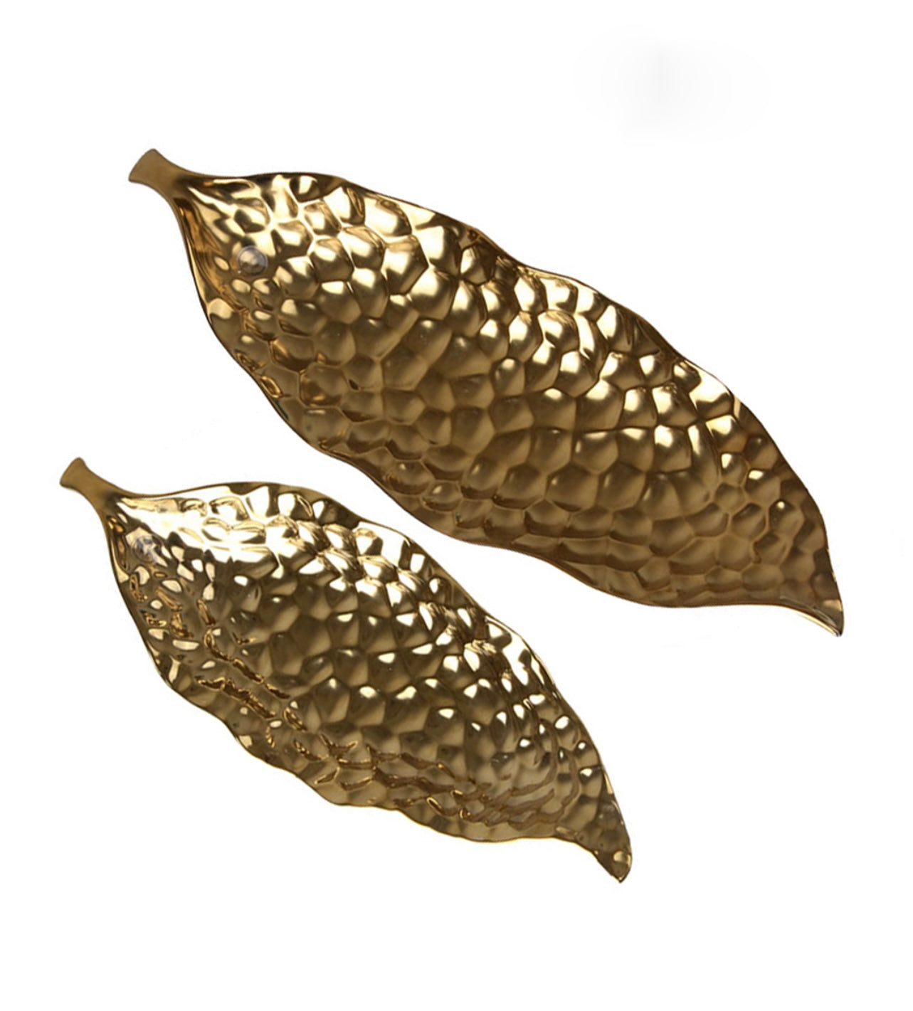 Gold Leaves Plates Set of 2