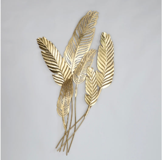 Feathers Golden Wall Sculpture