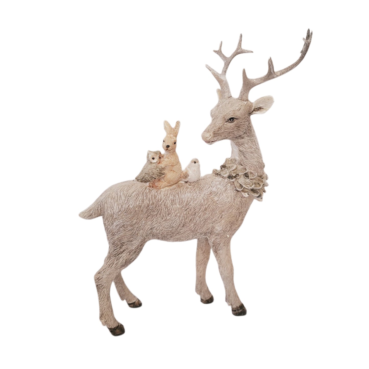 Polyresin Reindeer w/Animal fig.