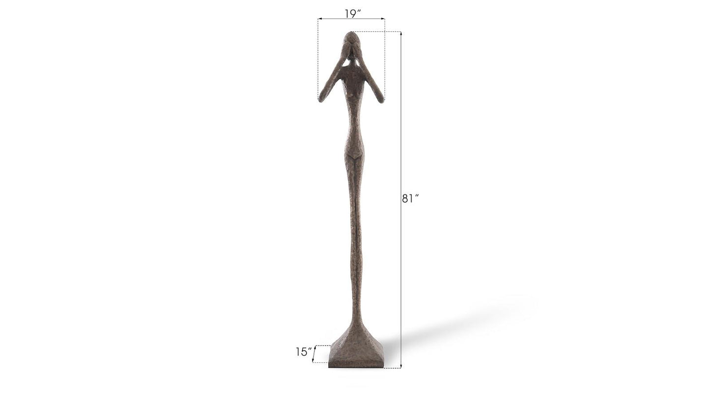 See No Evil Slender Sculpture, Large, Resin, Bronze Finish
