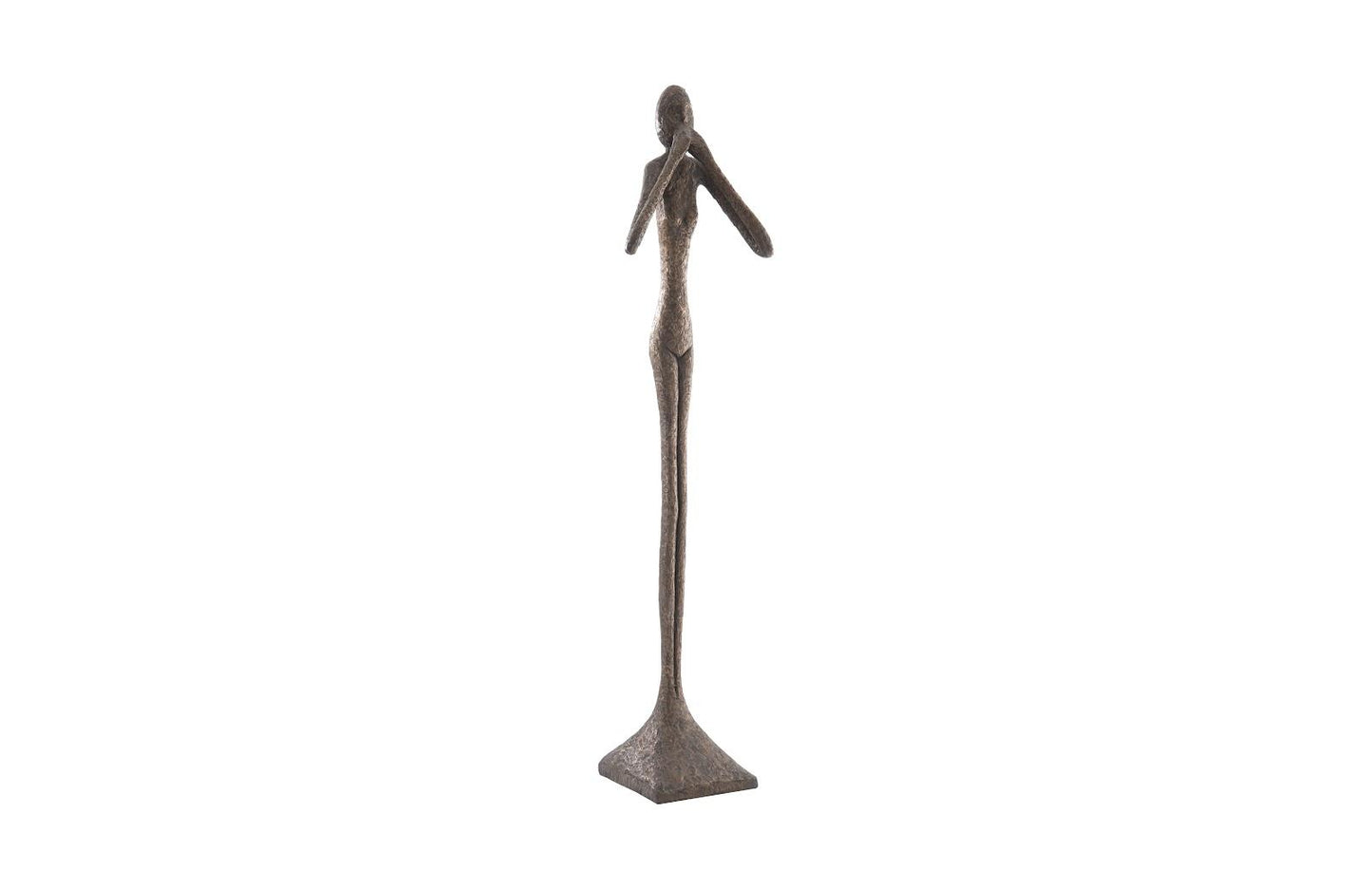 Speak No Evil Slender Sculpture, Large, Resin, Bronze Finish