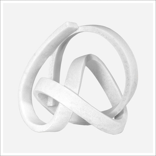 Vihaan White Quartz Sand Sculpture, 16"h