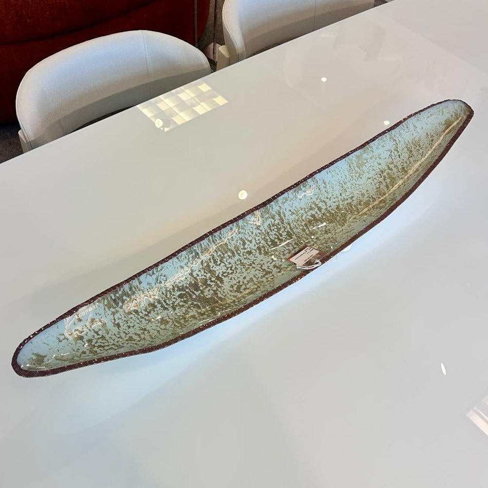 Decor Glass Centerpiece - White Aged Mirror Bronze Edge 0683G.12.4
