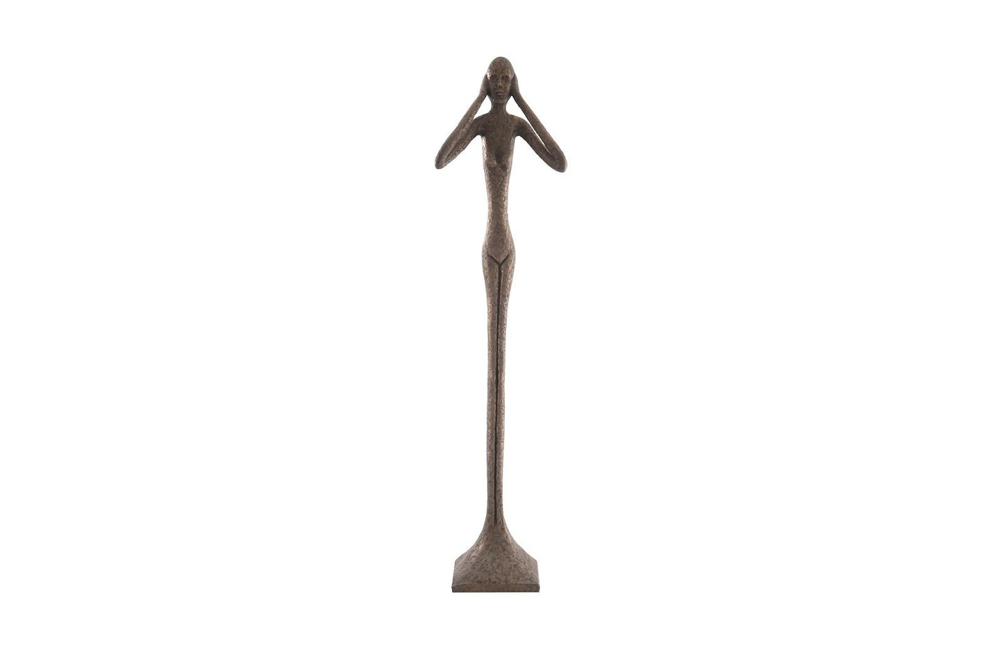 Hear No Evil Slender Sculpture, Large, Resin, Bronze Finish