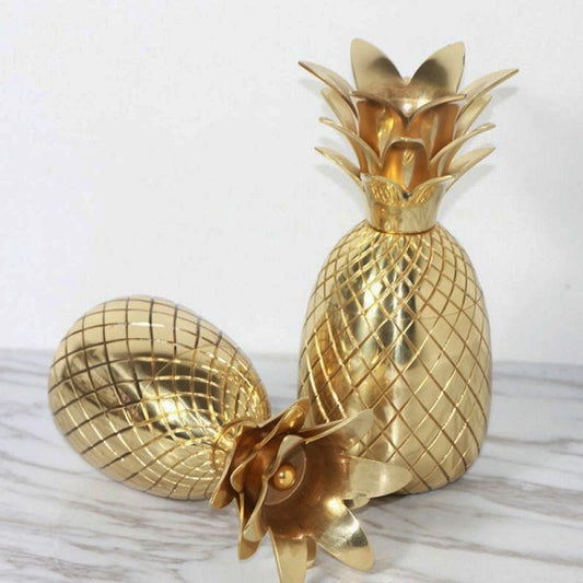 Copper Pineapple-Shaped Containers Set of 2
