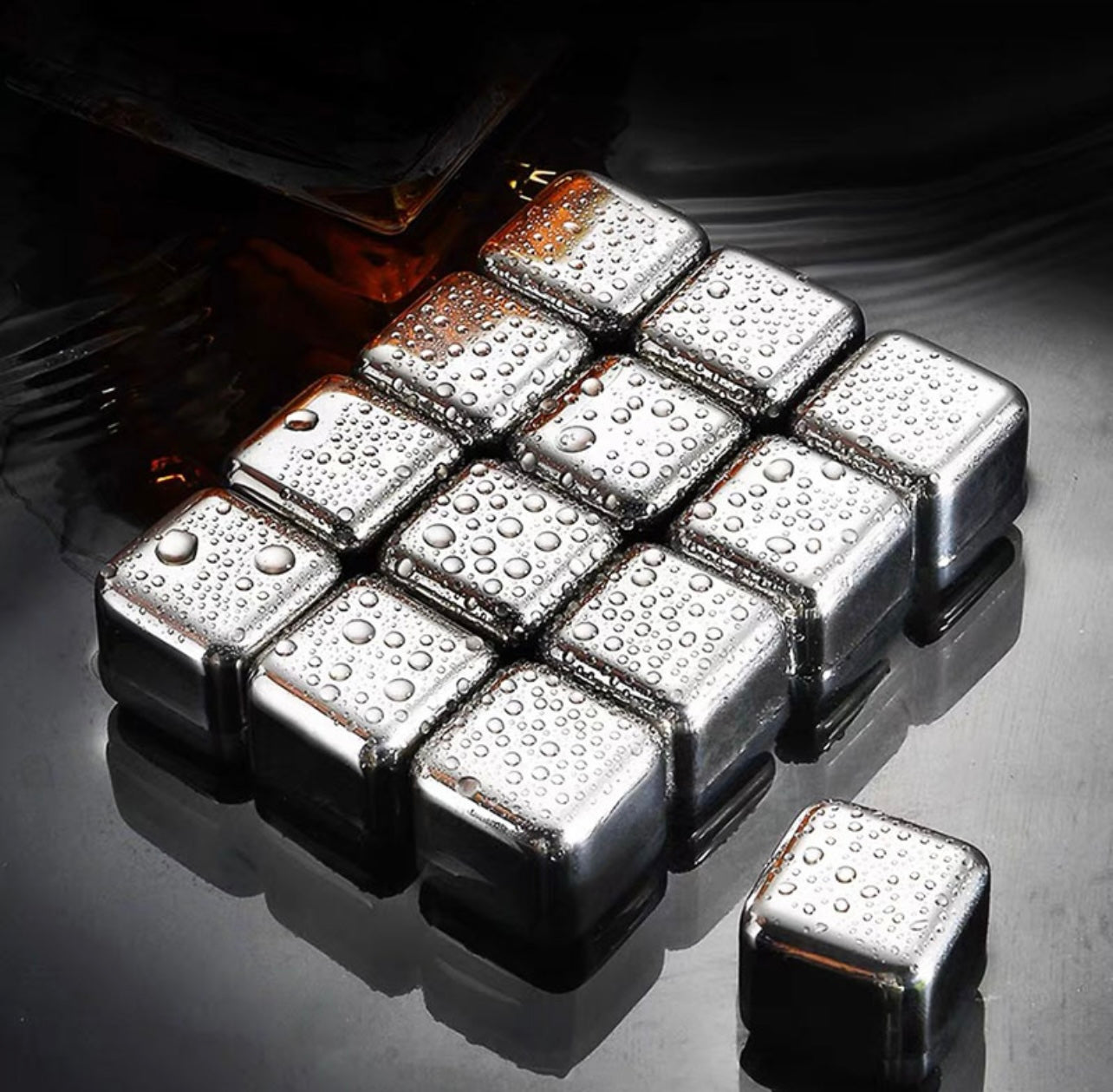 8pcs Silver Ice Cube Set